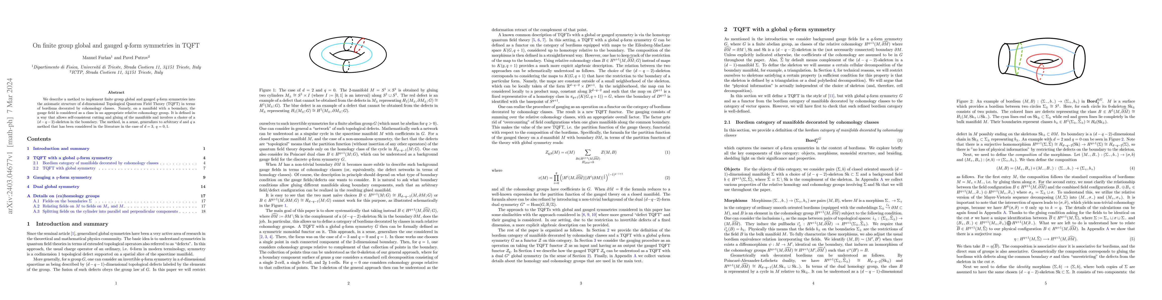Thumbnail for On finite group global and gauged $q$-form symmetries in TQFT