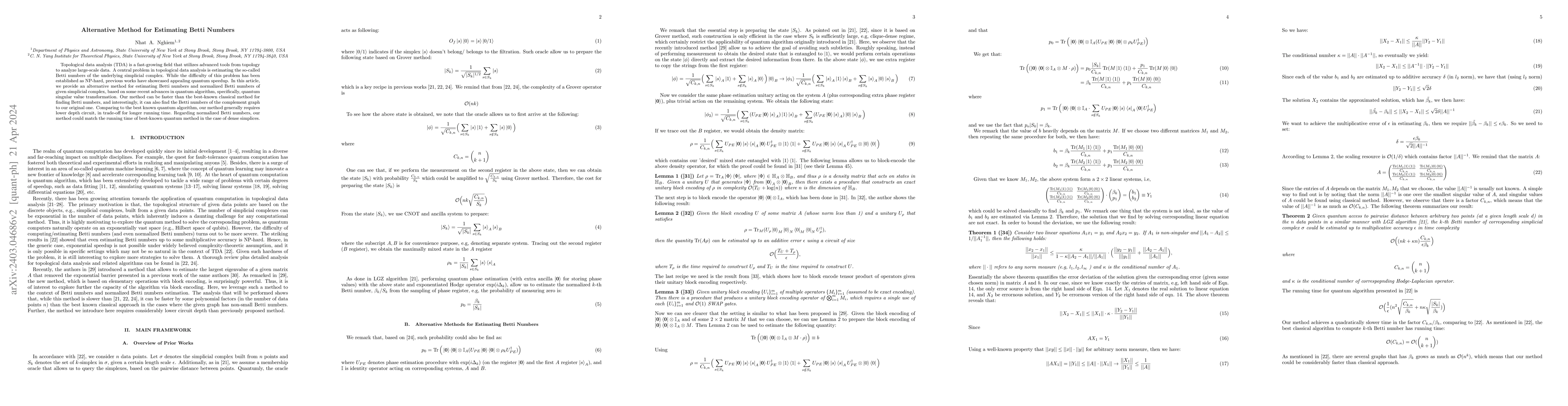 Thumbnail for Alternative Method for Estimating Betti Numbers