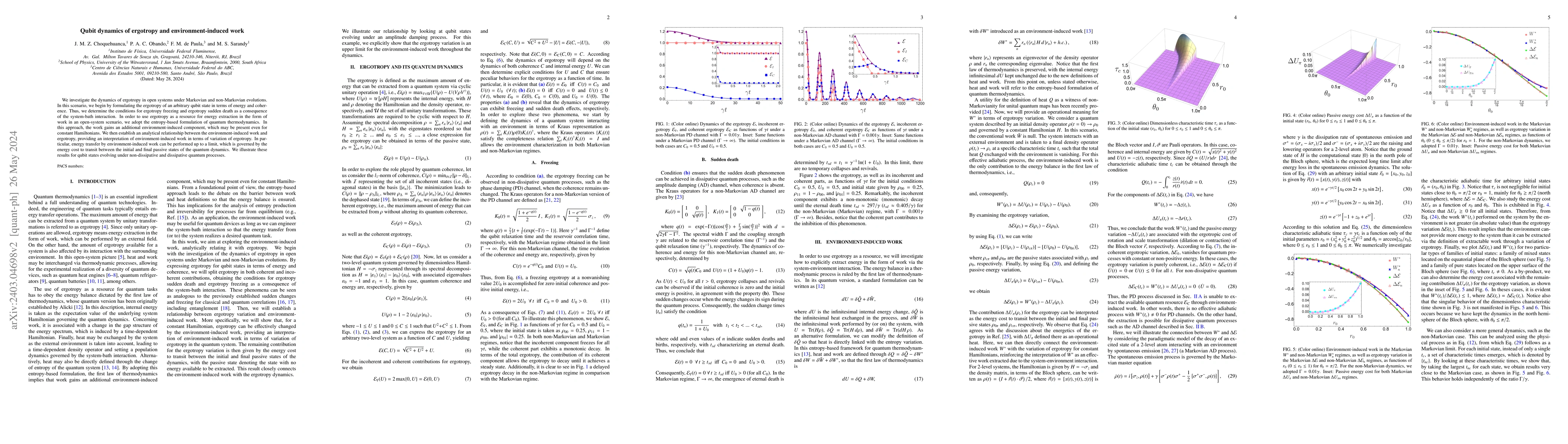 Thumbnail for Qubit dynamics of ergotropy and environment-induced work