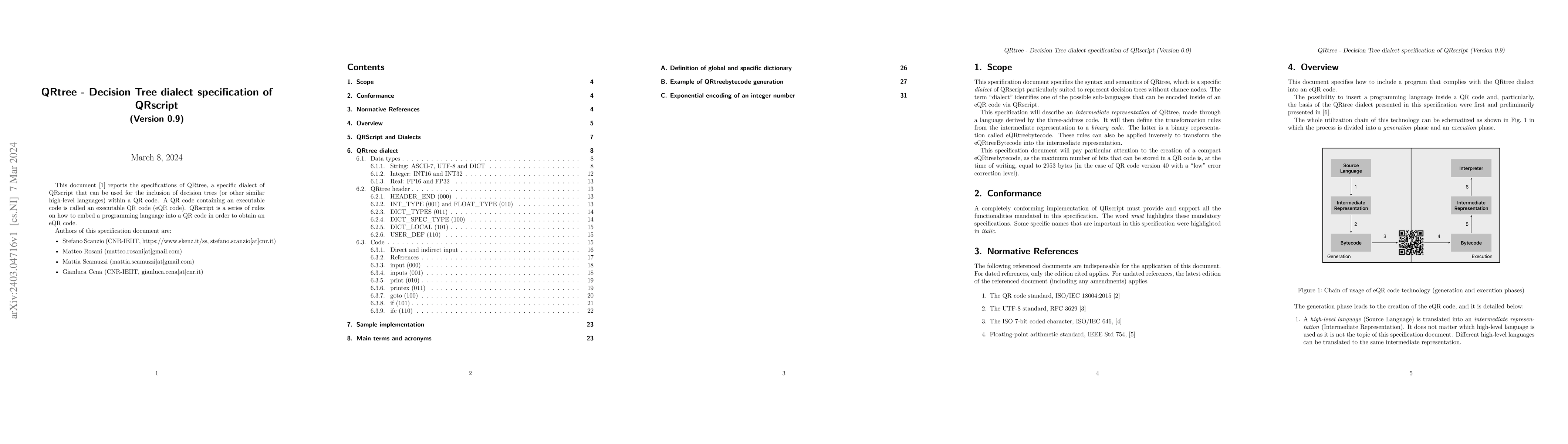 Thumbnail for QRtree -- Decision Tree dialect specification of QRscript