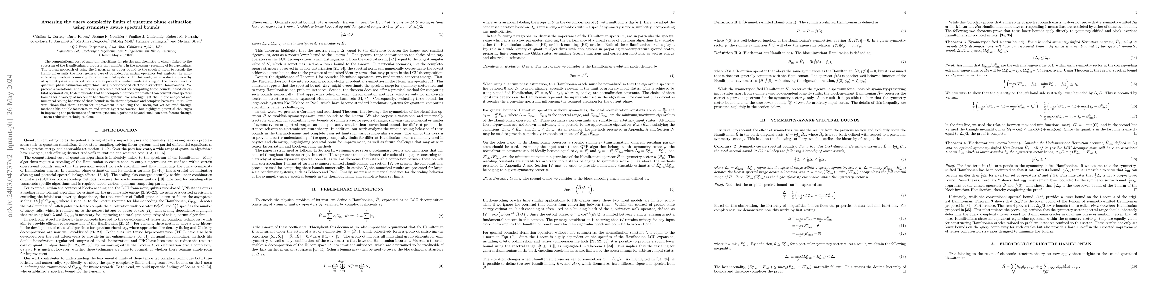 Thumbnail for Assessing the query complexity limits of quantum phase estimation using
  symmetry aware spectral bounds
