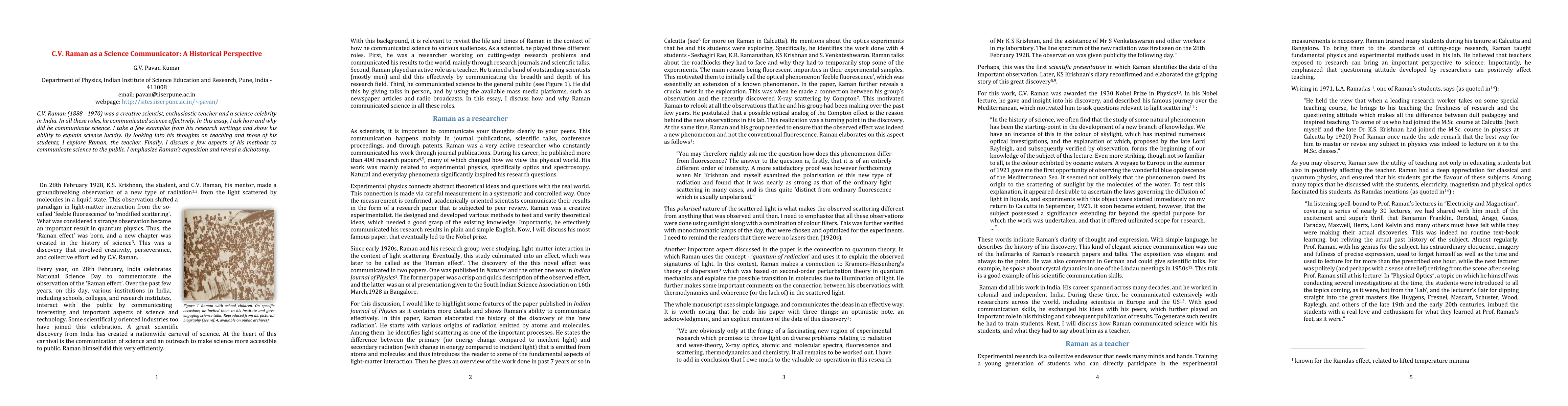 Thumbnail for C.V. Raman as a Science Communicator: A Historical Perspective