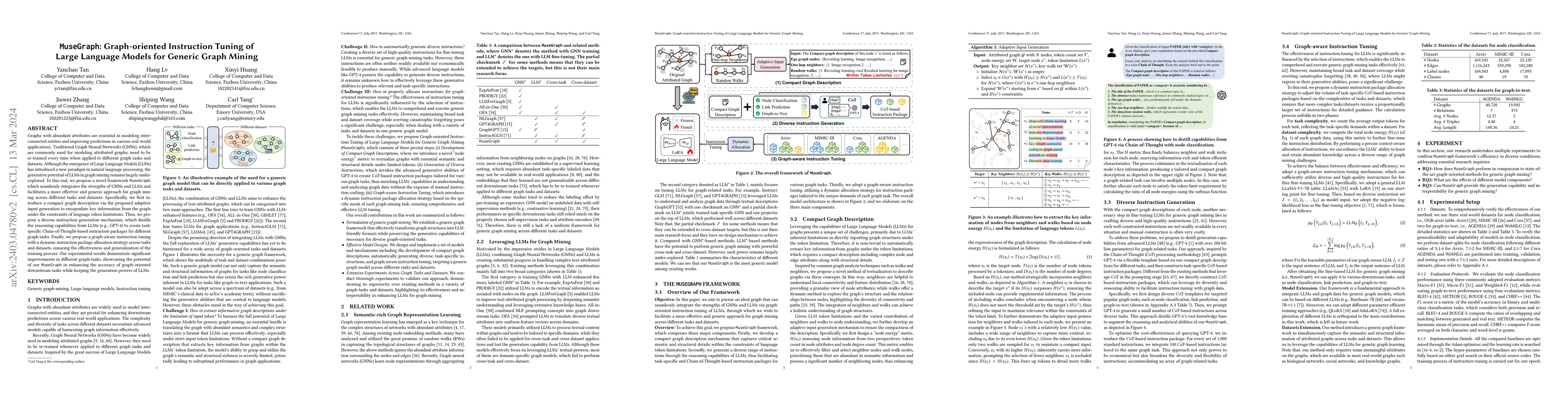 Thumbnail for MuseGraph: Graph-oriented Instruction Tuning of Large Language Models
  for Generic Graph Mining