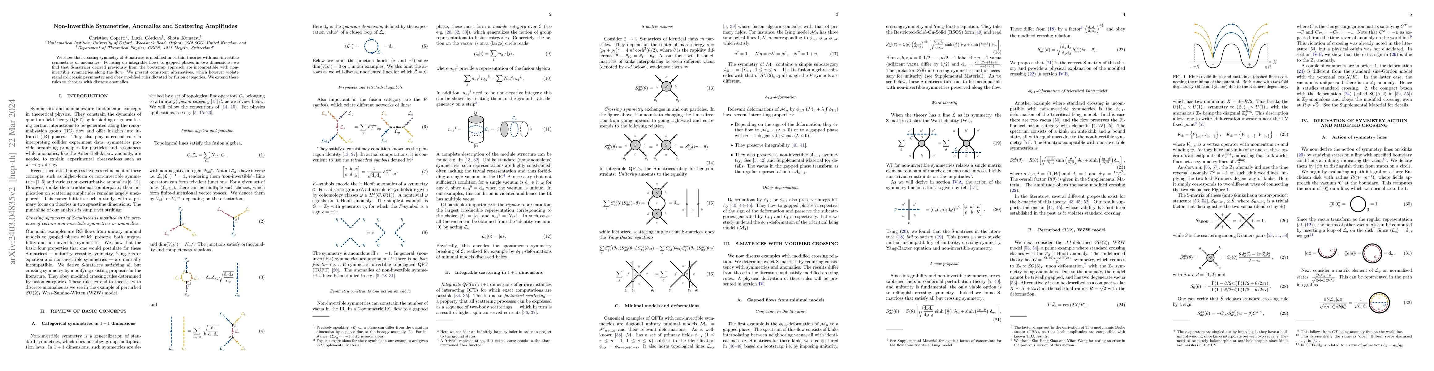Thumbnail for Non-Invertible Symmetries, Anomalies and Scattering Amplitudes