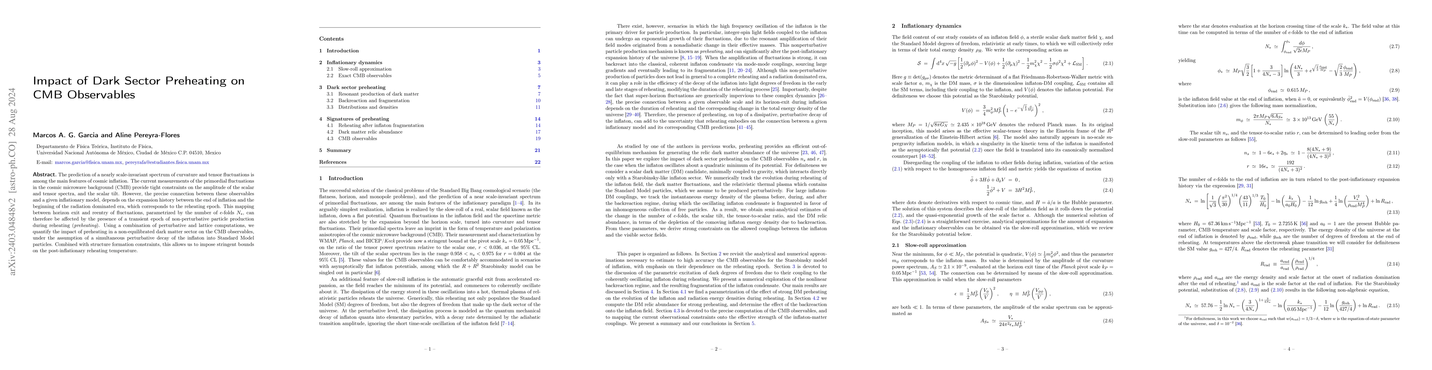 Thumbnail for Impact of Dark Sector Preheating on CMB Observables