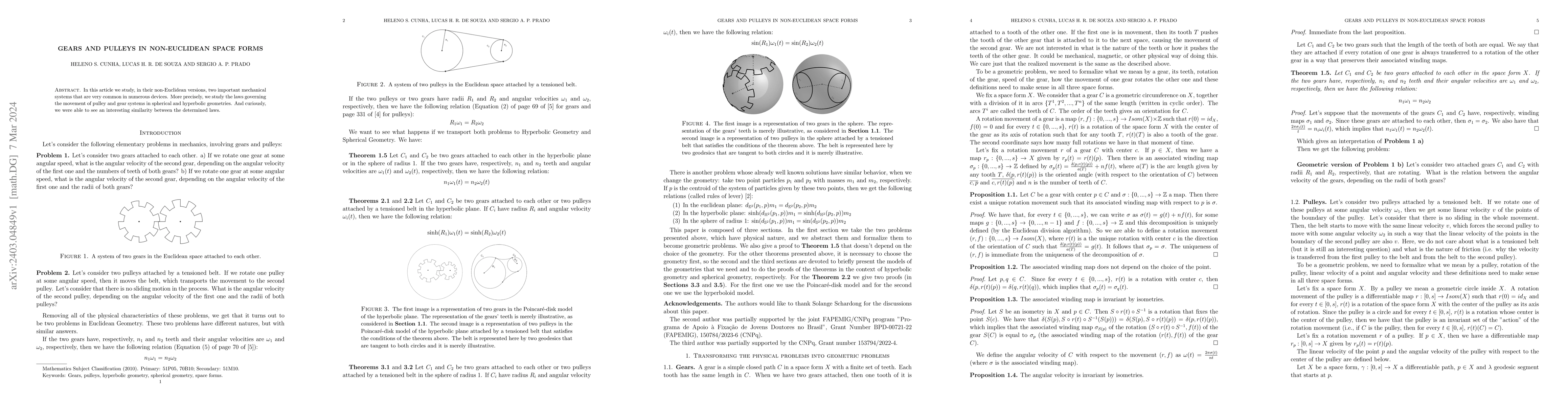 Thumbnail for Gears and pulleys in non-Euclidean space forms