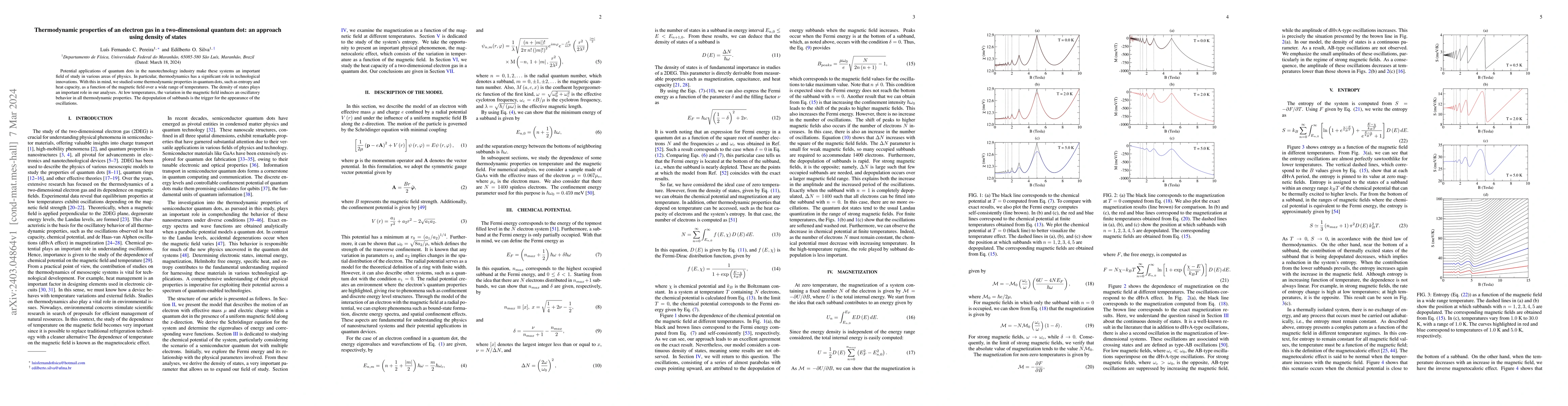 Thumbnail for Thermodynamic properties of an electron gas in a two-dimensional quantum
  dot: an approach using density of states