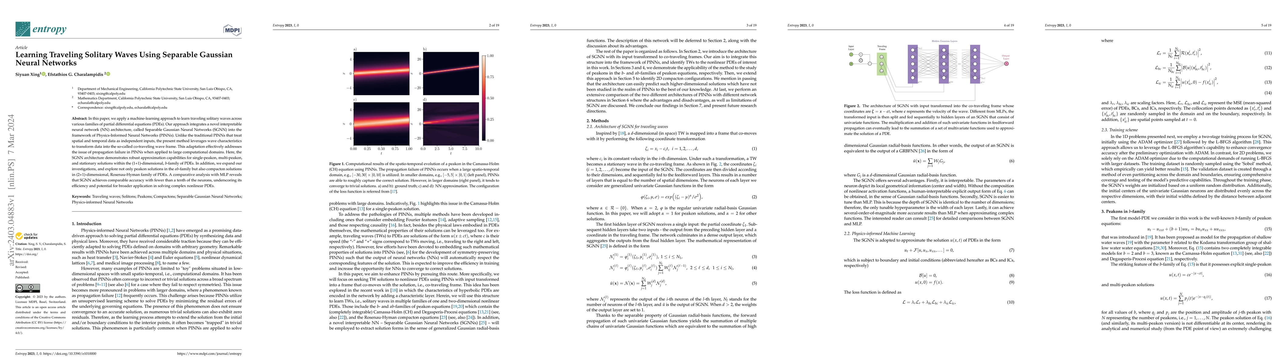 Thumbnail for Learning Traveling Solitary Waves Using Separable Gaussian Neural
  Networks