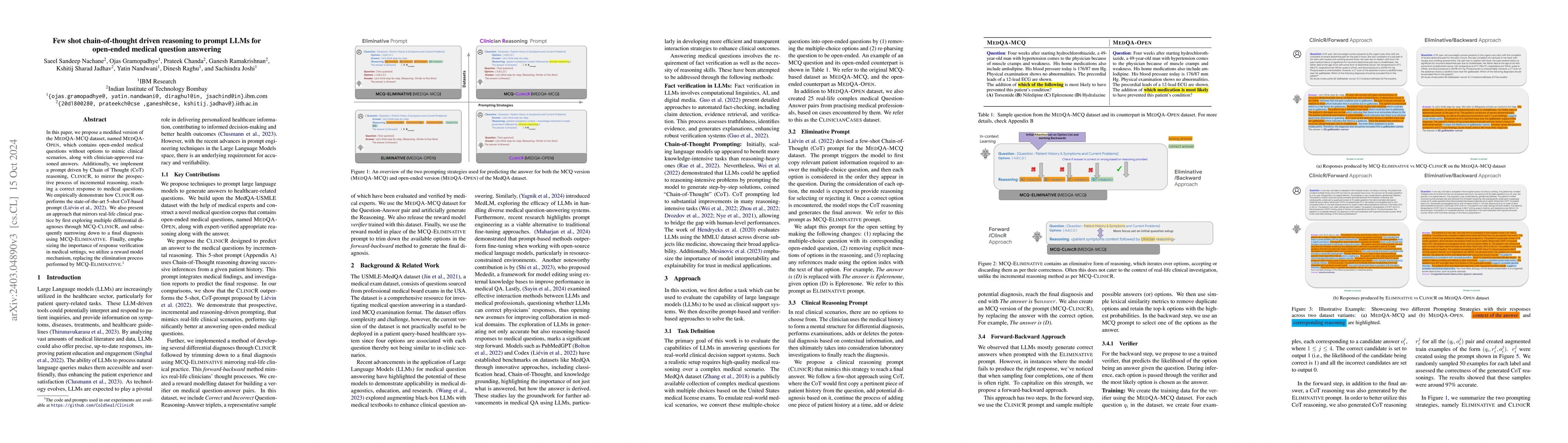 Thumbnail for Few shot chain-of-thought driven reasoning to prompt LLMs for open ended
  medical question answering