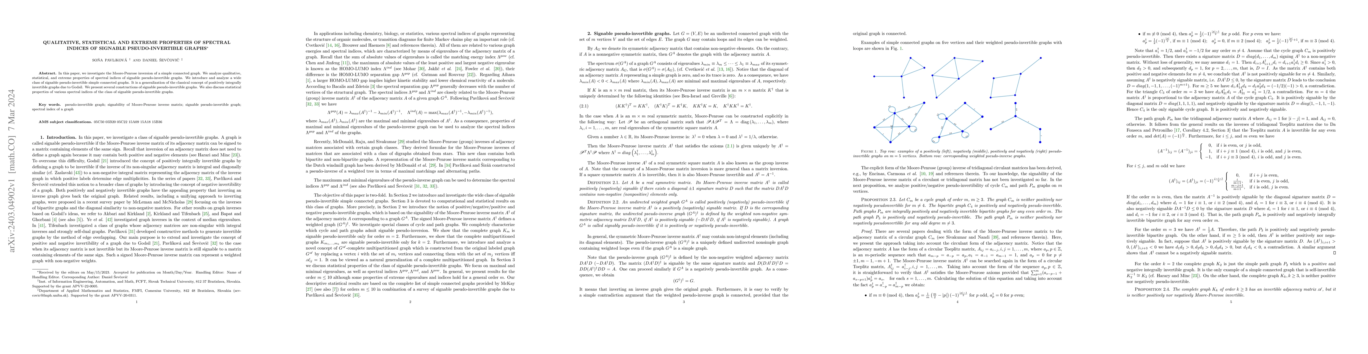 Thumbnail for Qualitative, statistical and extreme properties of spectral indices of
  signable pseudo-invertible graphs