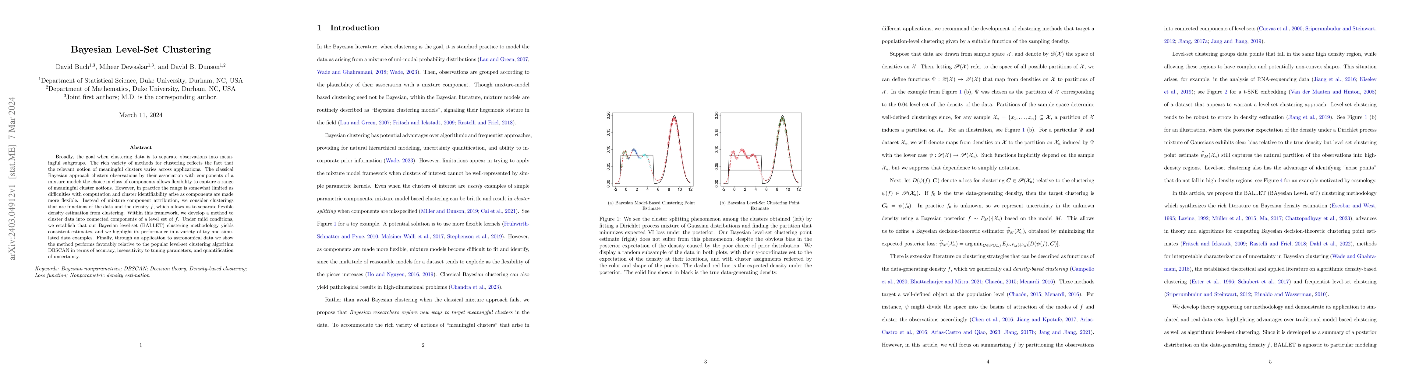 Thumbnail for Bayesian Level-Set Clustering