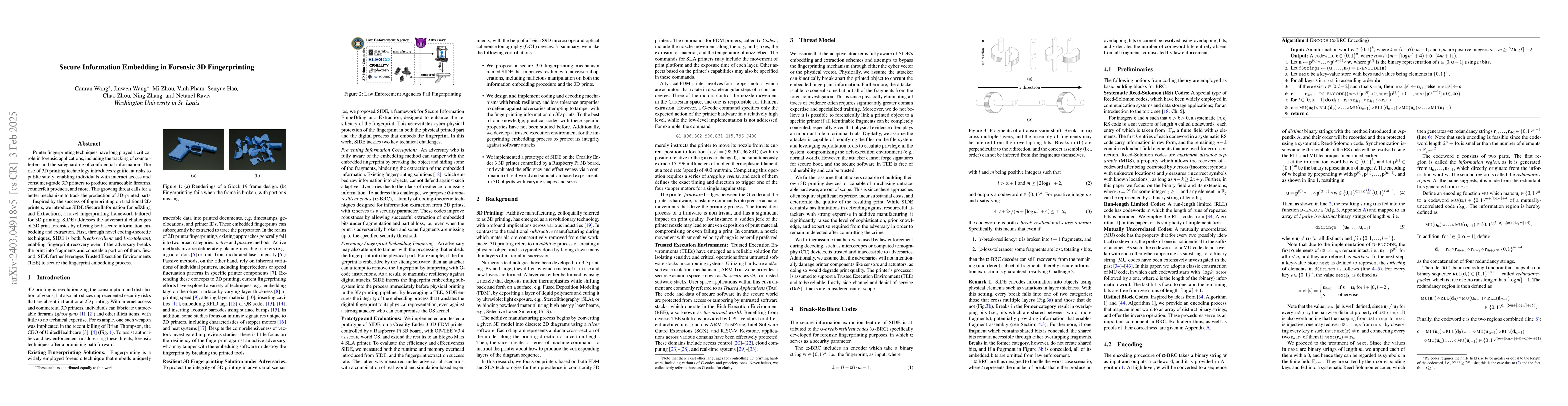 Thumbnail for Secure Information Embedding and Extraction in Forensic 3D
  Fingerprinting