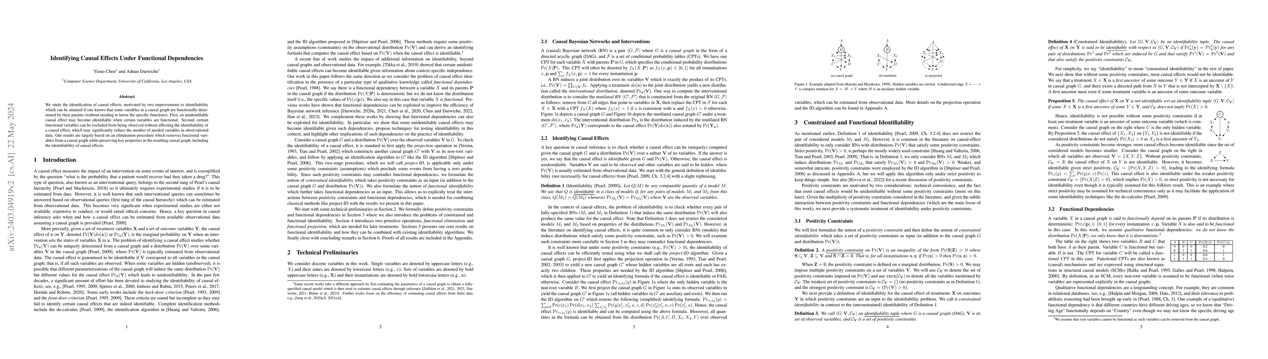 Thumbnail for Identifying Causal Effects Under Functional Dependencies