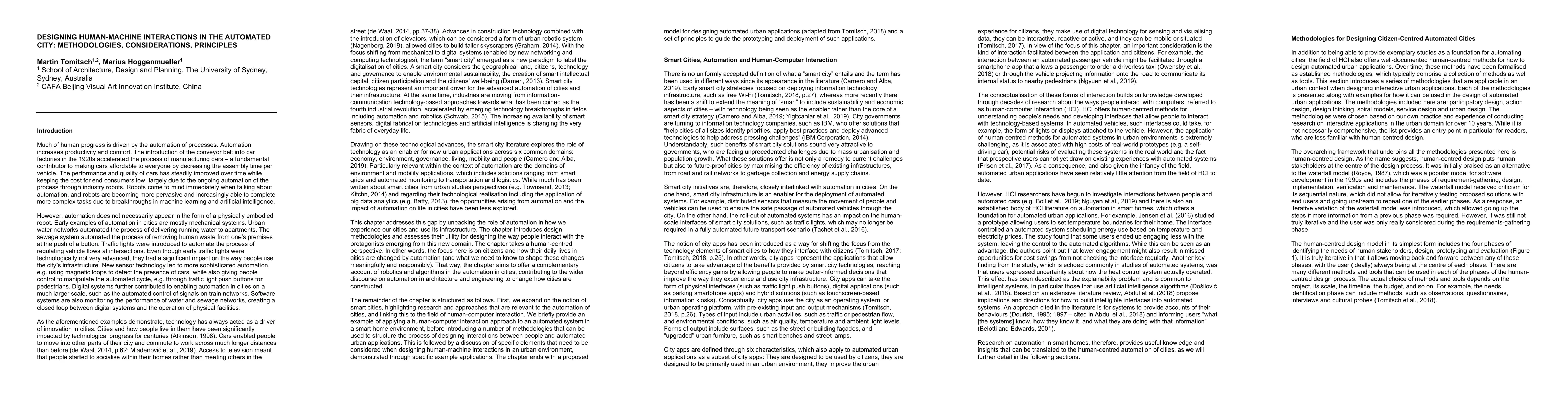 Thumbnail for Designing Human-Machine Interactions in the Automated City:
  Methodologies, Considerations, Principles
