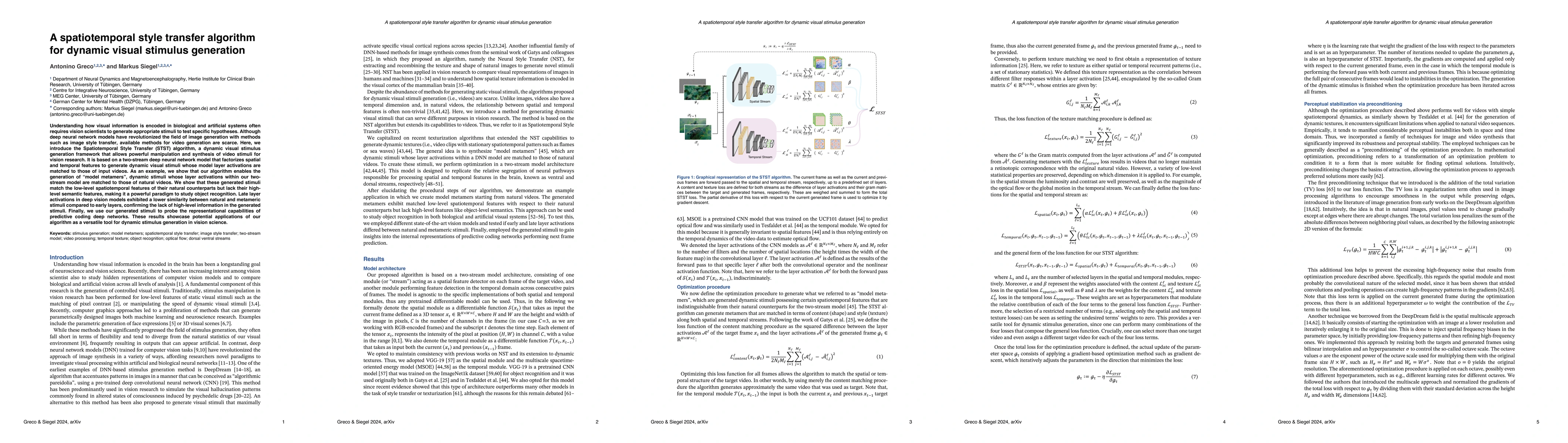 Thumbnail for A spatiotemporal style transfer algorithm for dynamic visual stimulus
  generation