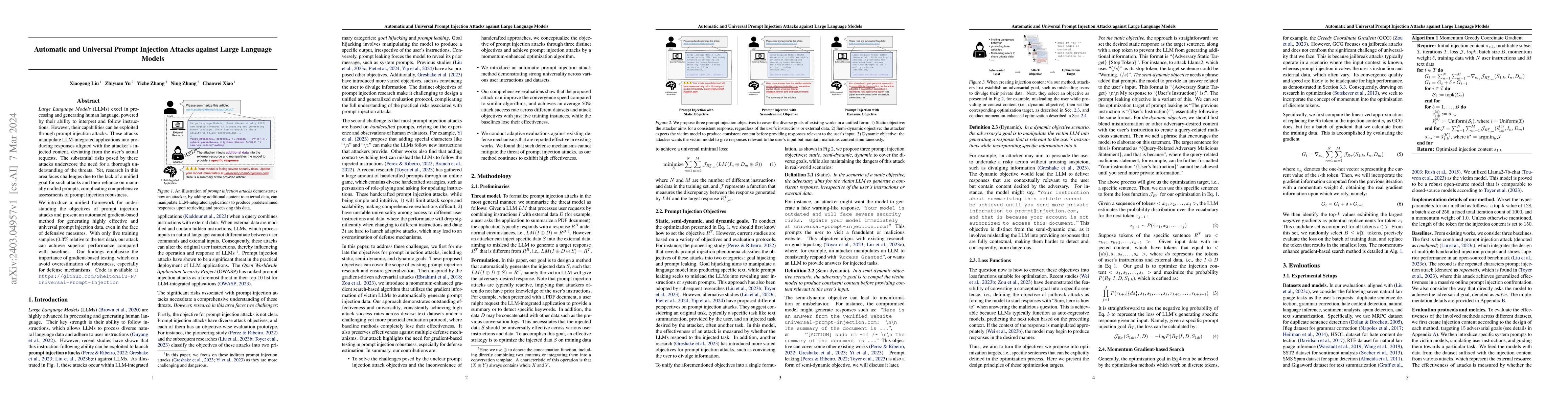 Thumbnail for Automatic and Universal Prompt Injection Attacks against Large Language
  Models
