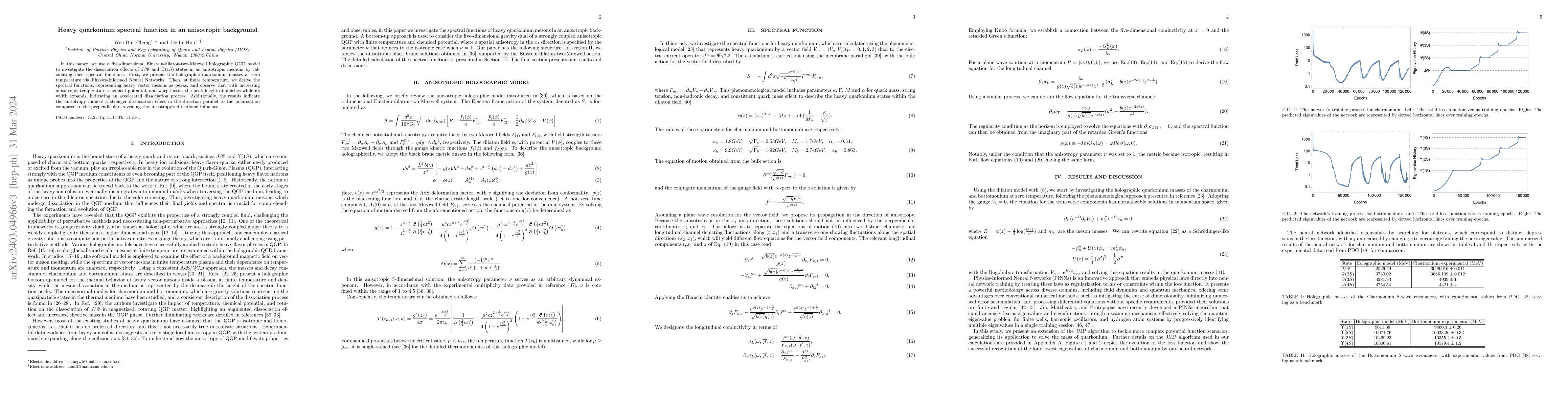 Thumbnail for Heavy quarkonium spectral function in an anisotropic background