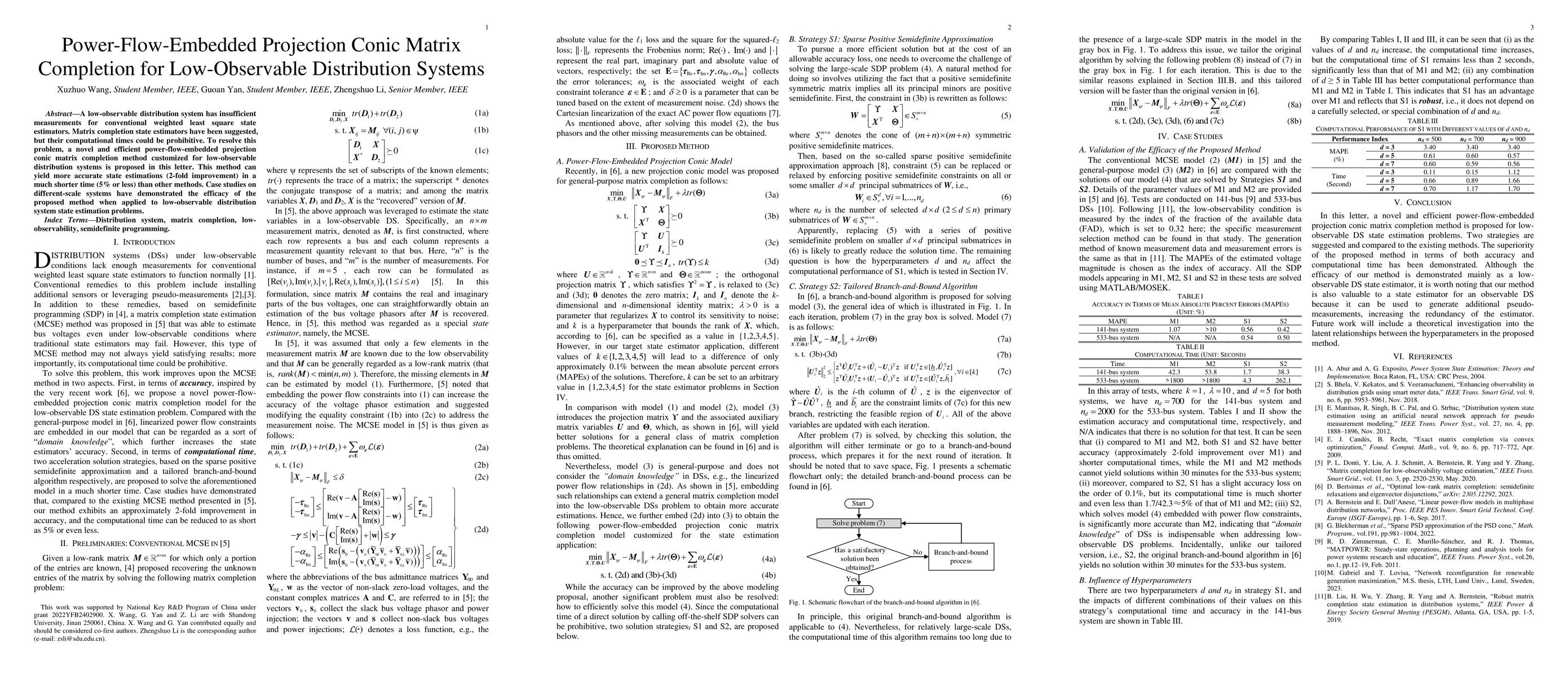 Thumbnail for Power-Flow-Embedded Projection Conic Matrix Completion for
  Low-Observable Distribution Systems