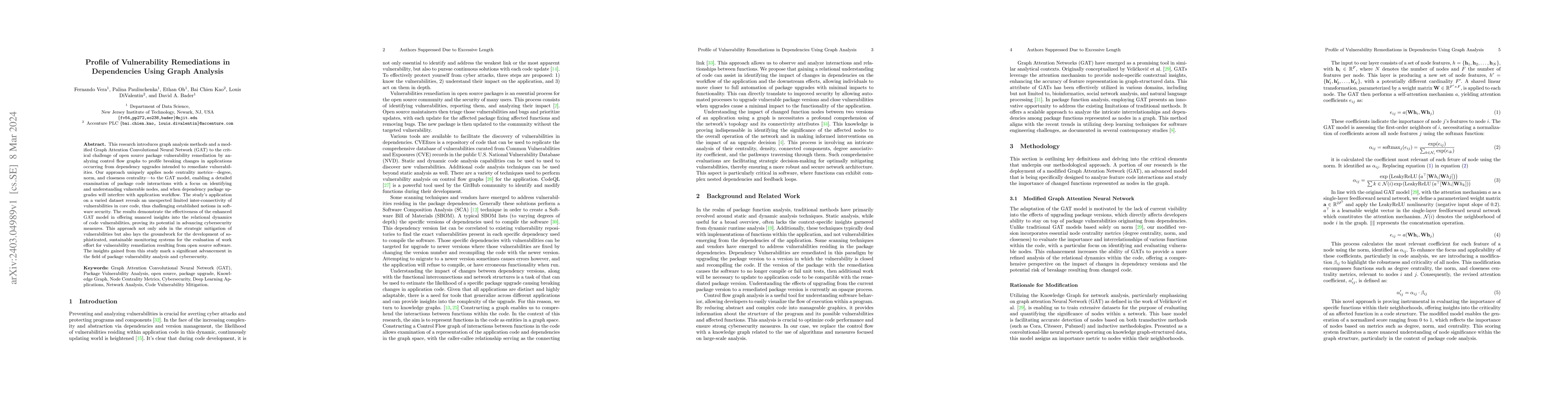 Thumbnail for Profile of Vulnerability Remediations in Dependencies Using Graph
  Analysis
