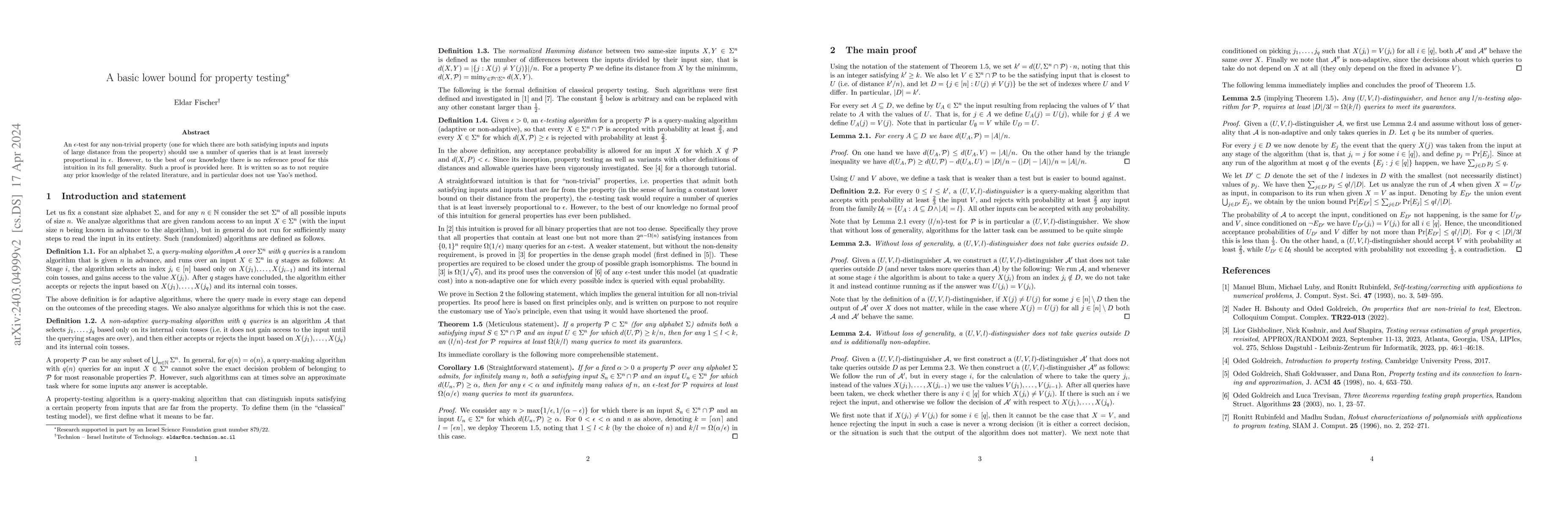 Thumbnail for A basic lower bound for property testing