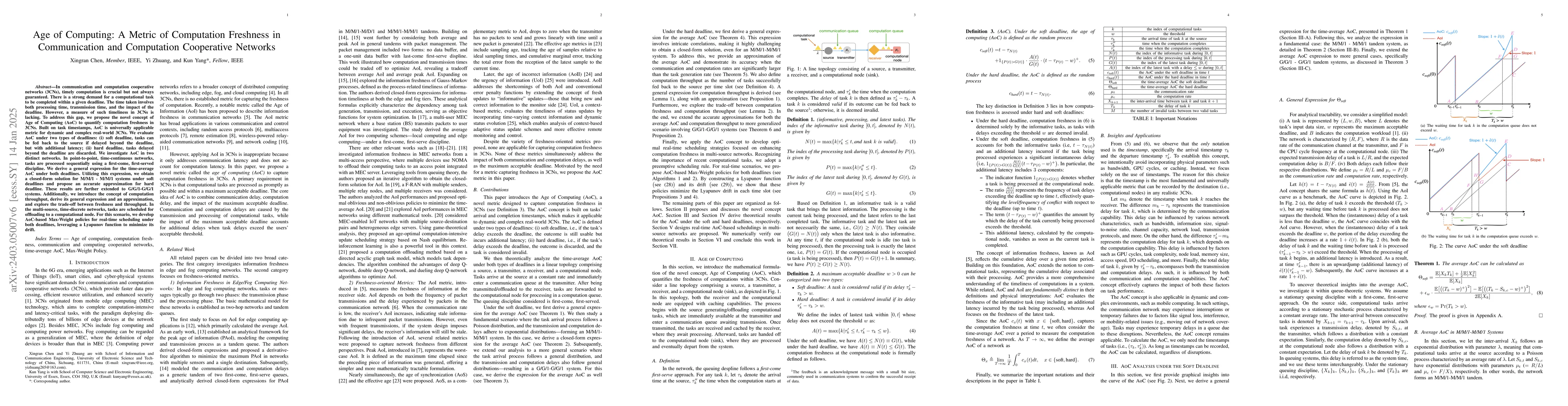 Thumbnail for Age of Computing: A Metric of Computation Freshness in Communication and
  Computation Cooperative Networks