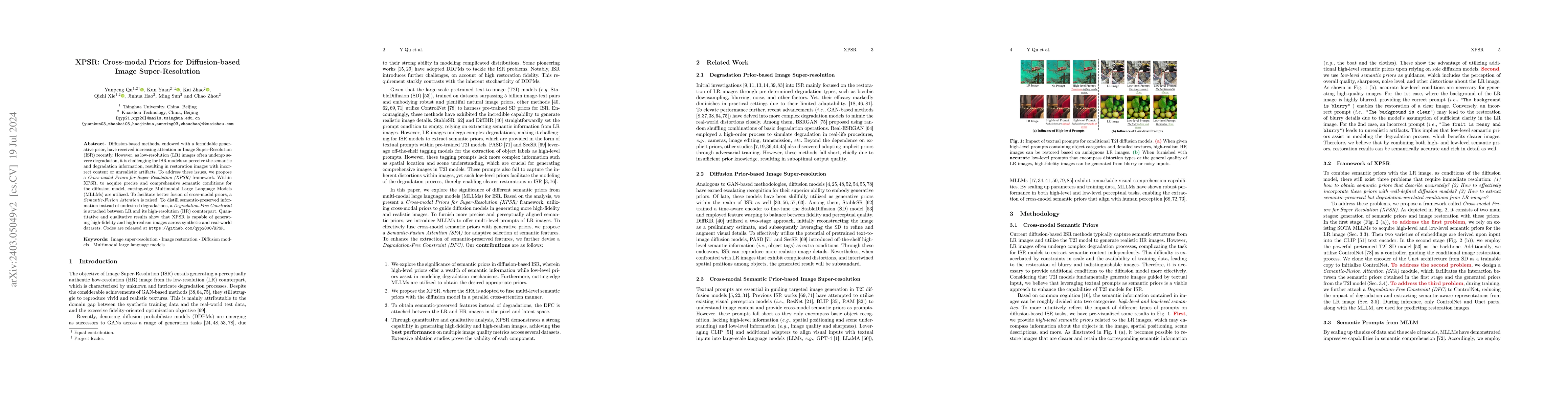 Thumbnail for XPSR: Cross-modal Priors for Diffusion-based Image Super-Resolution