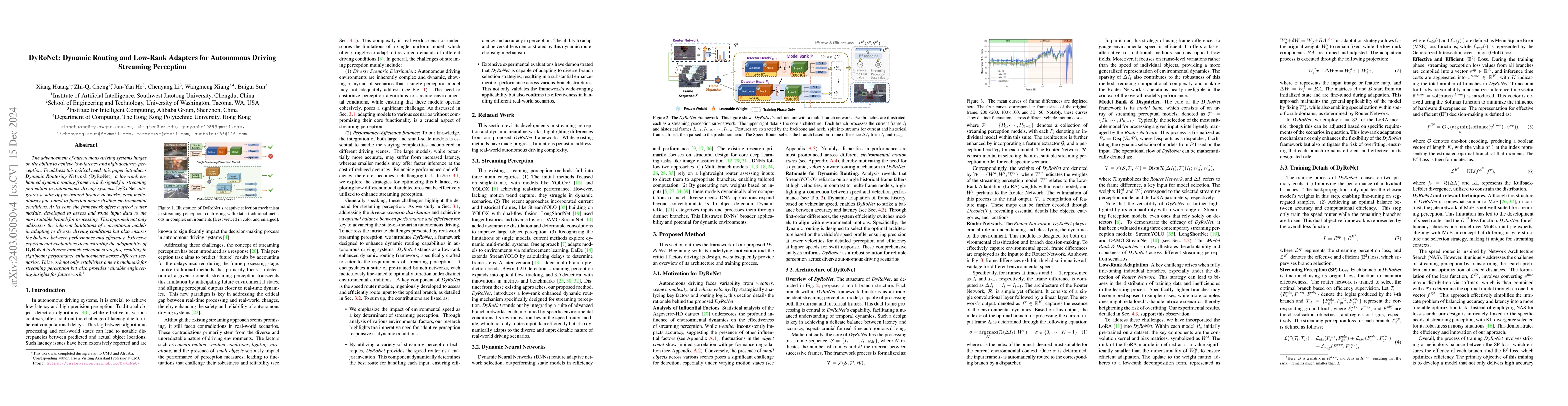 Thumbnail for DyRoNet: Dynamic Routing and Low-Rank Adapters for Autonomous Driving
  Streaming Perception