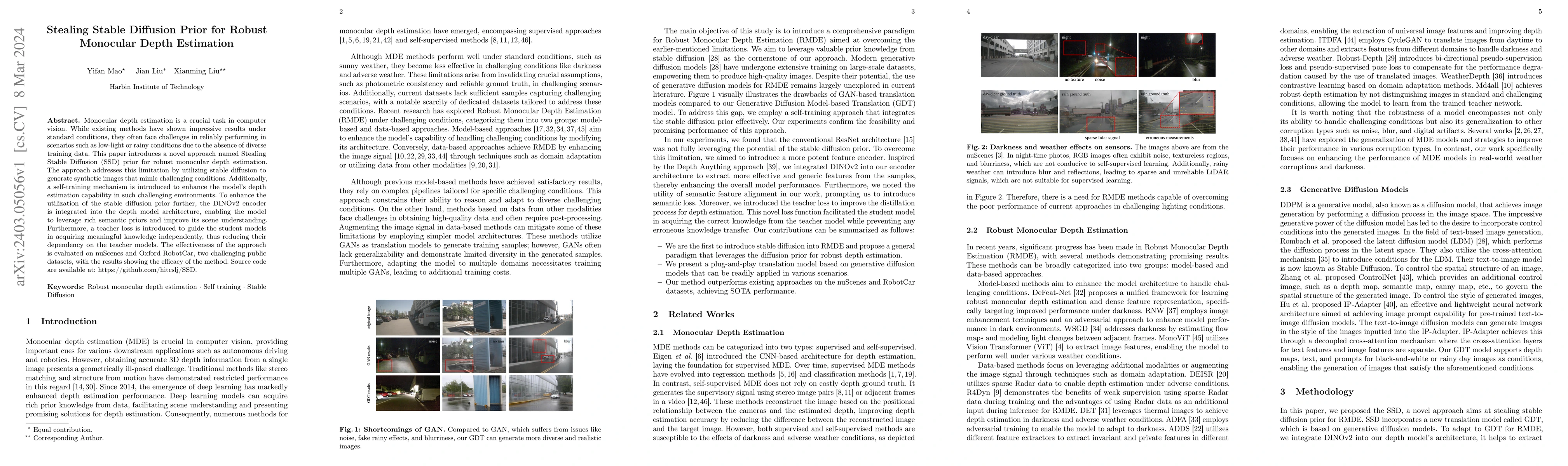 Thumbnail for Stealing Stable Diffusion Prior for Robust Monocular Depth Estimation