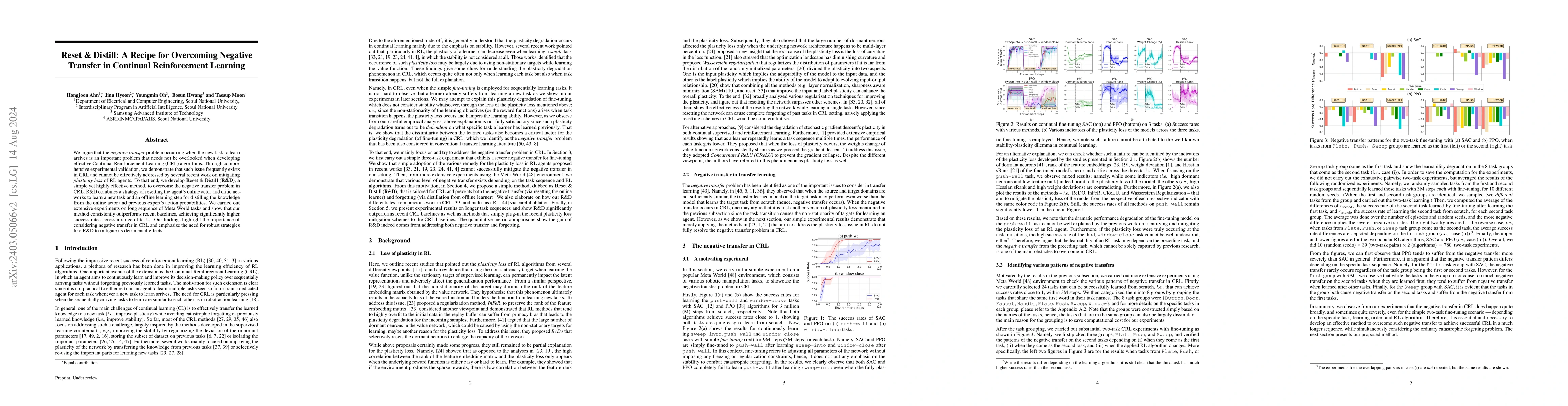 Thumbnail for Reset & Distill: A Recipe for Overcoming Negative Transfer in Continual
  Reinforcement Learning