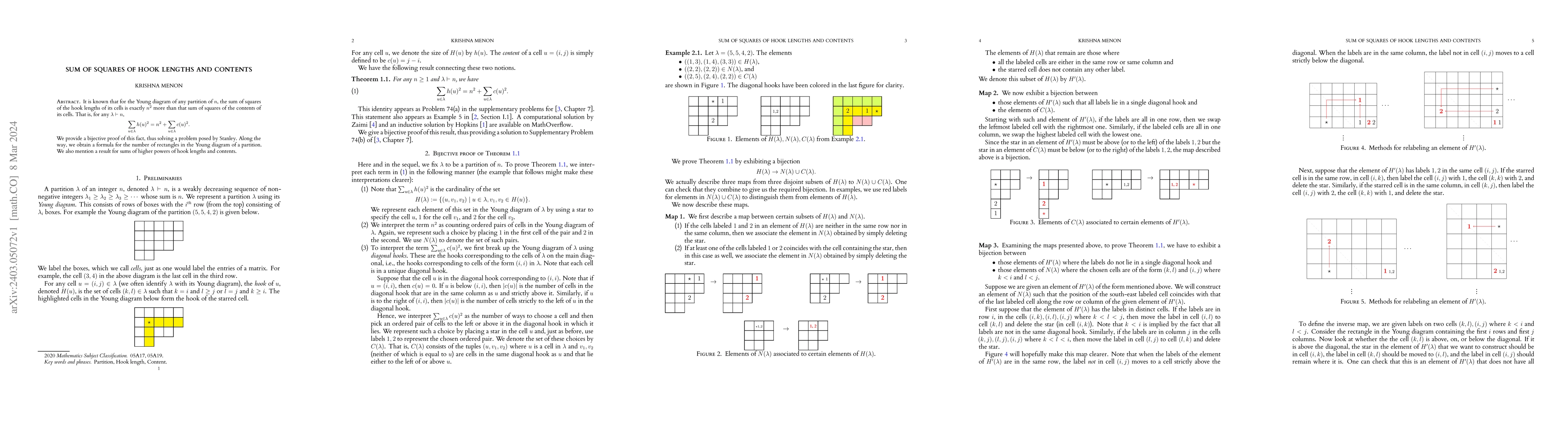Thumbnail for Sum of squares of hook lengths and contents