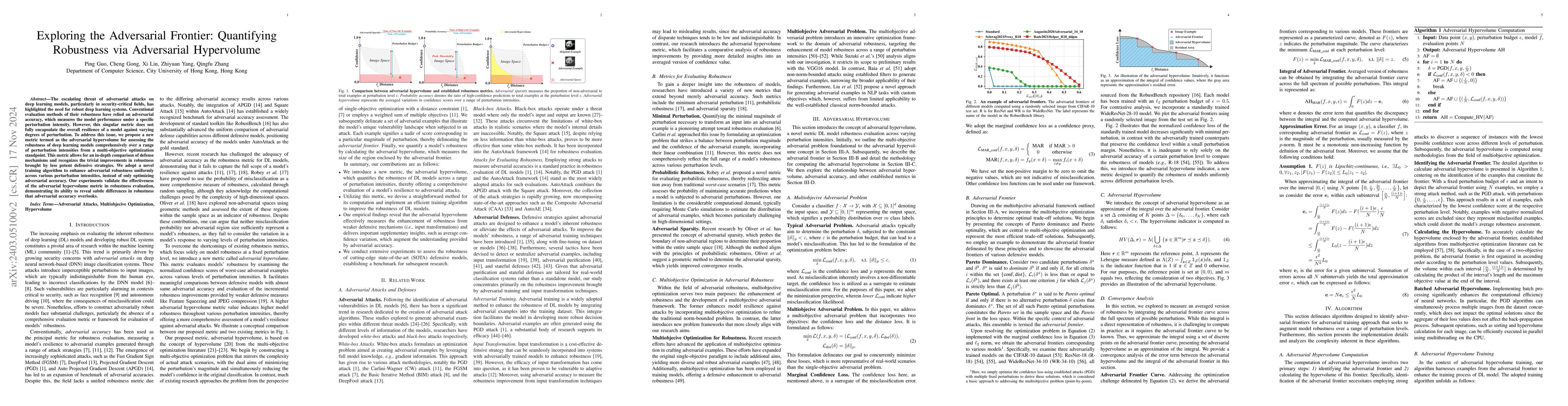 Thumbnail for Exploring the Adversarial Frontier: Quantifying Robustness via
  Adversarial Hypervolume
