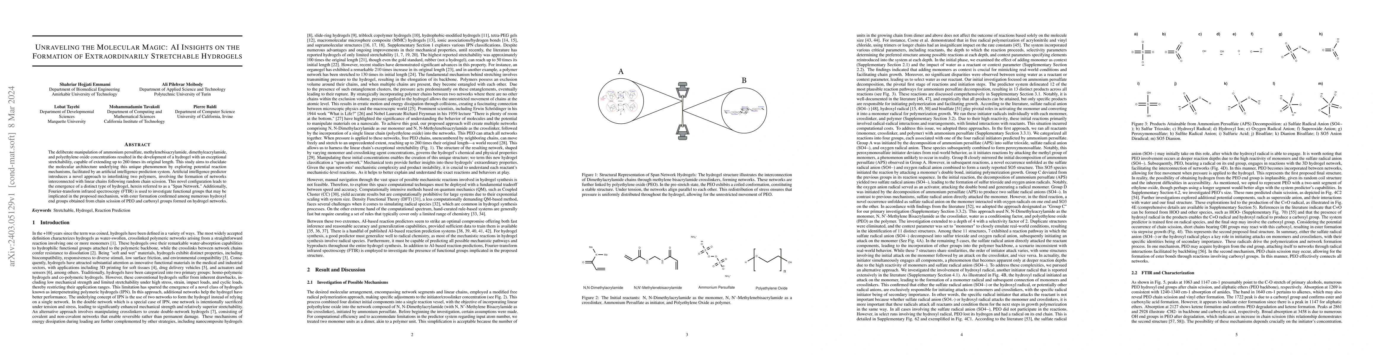 Thumbnail for Unraveling the Molecular Magic: AI Insights on the Formation of
  Extraordinarily Stretchable Hydrogels