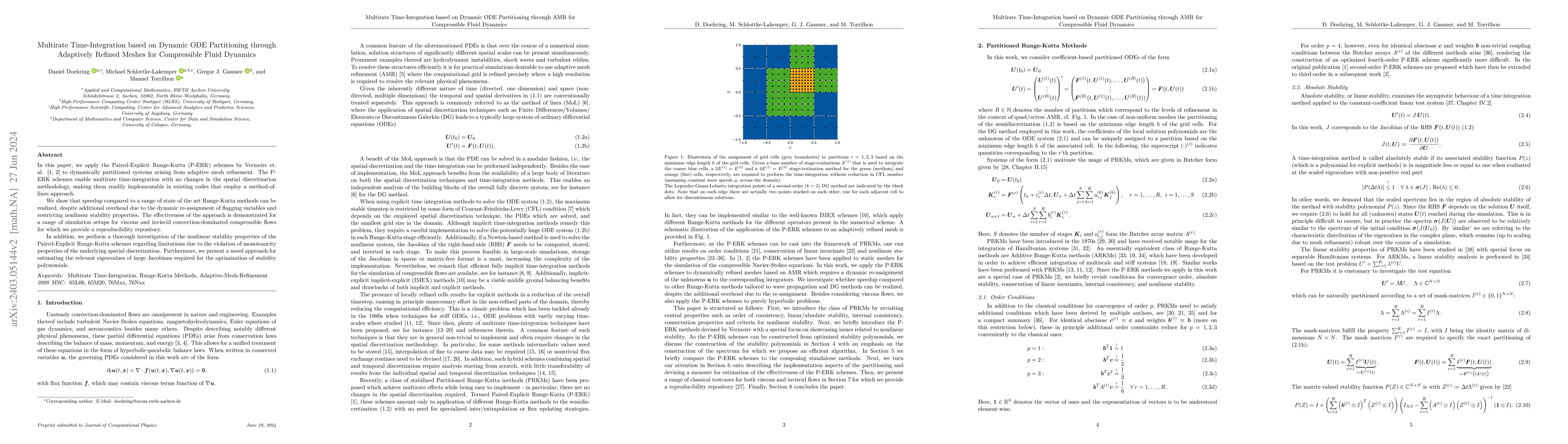 Thumbnail for Multirate Time-Integration based on Dynamic ODE Partitioning through
  Adaptively Refined Meshes for Compressible Fluid Dynamics