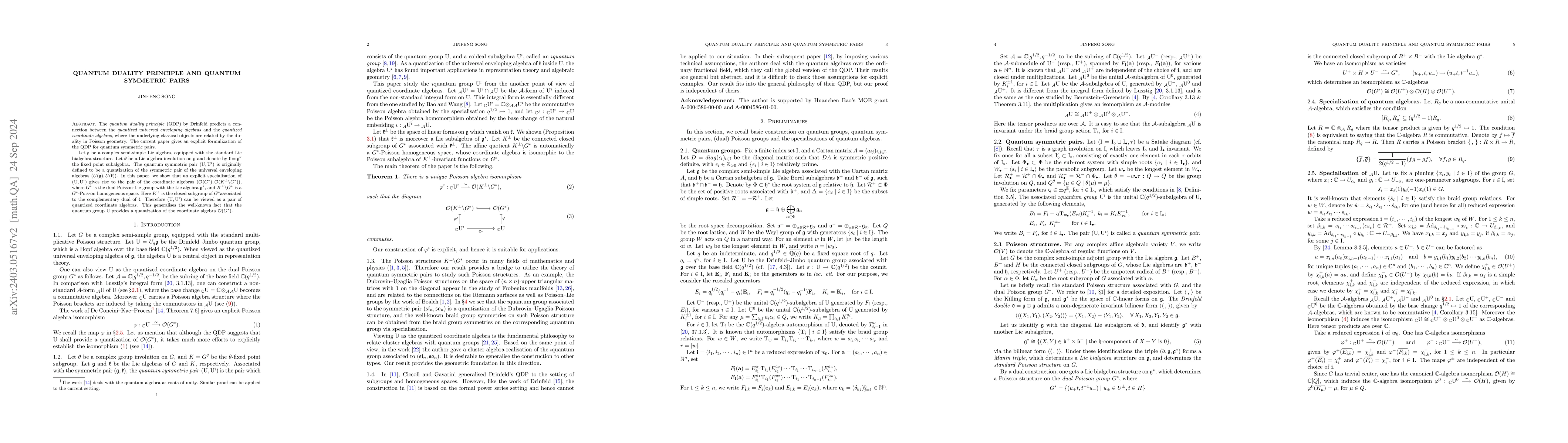 Thumbnail for Quantum duality principal and quantum symmetric pairs