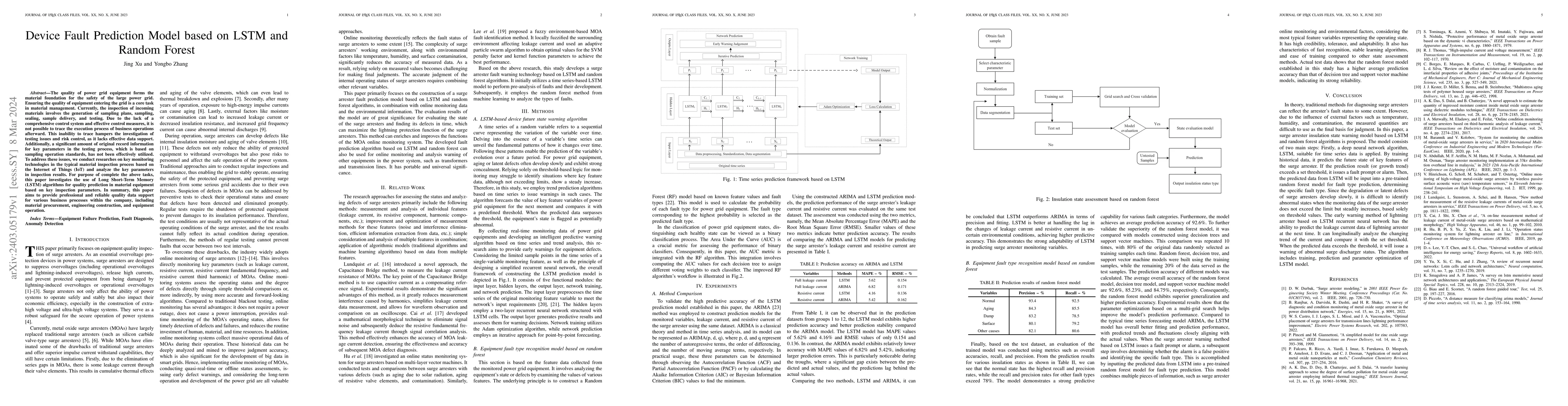 Thumbnail for Device Fault Prediction Model based on LSTM and Random Forest
