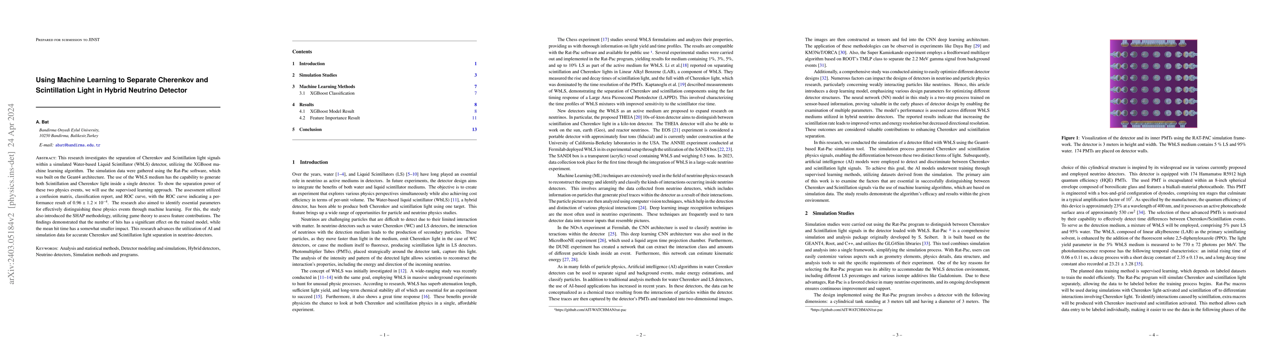 Thumbnail for Using Machine Learning to Separate Cherenkov and Scintillation Light in
  Hybrid Neutrino Detector