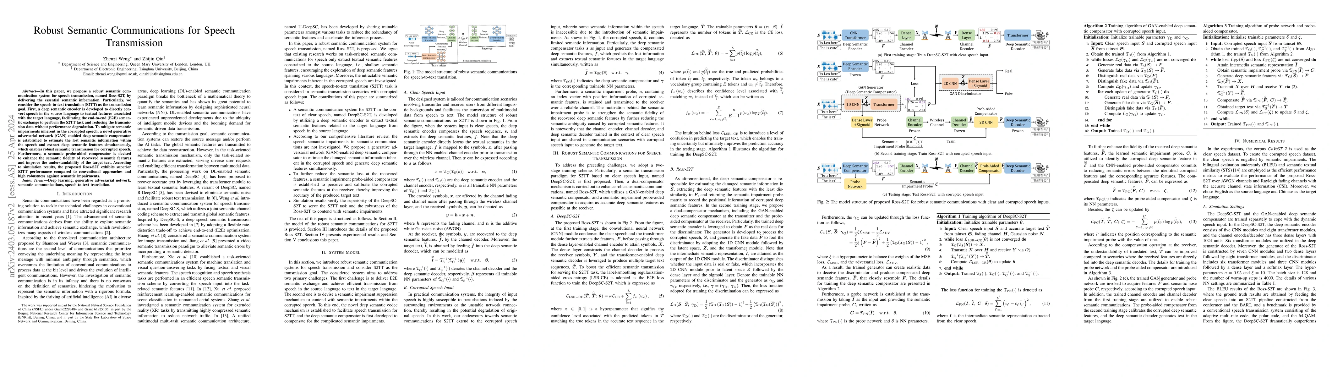 Thumbnail for Robust Semantic Communications for Speech Transmission