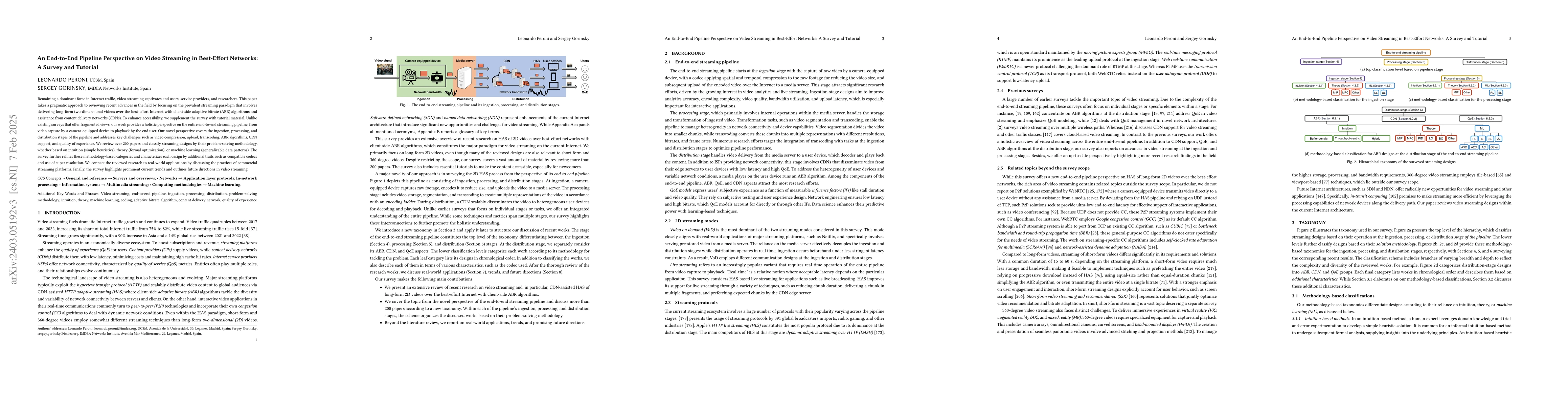 Thumbnail for An End-to-End Pipeline Perspective on Video Streaming in Best-Effort
  Networks: A Survey and Tutorial