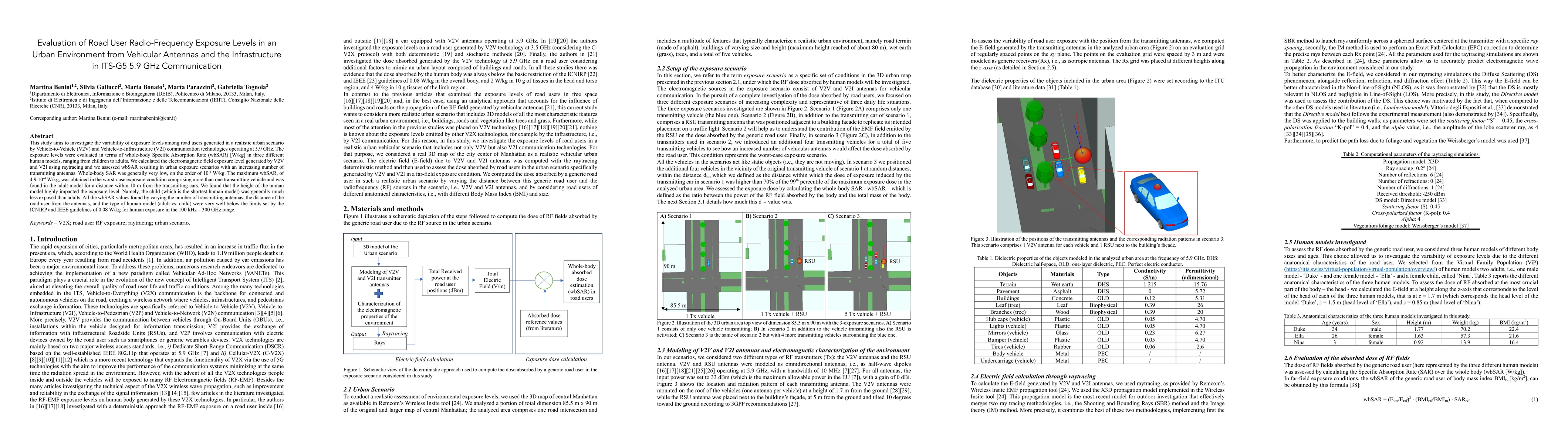 Thumbnail for Evaluation of Road User Radio-Frequency Exposure Levels in an Urban
  Environment from Vehicular Antennas and the Infrastructure in ITS-G5 5.9 GHz
  Communication