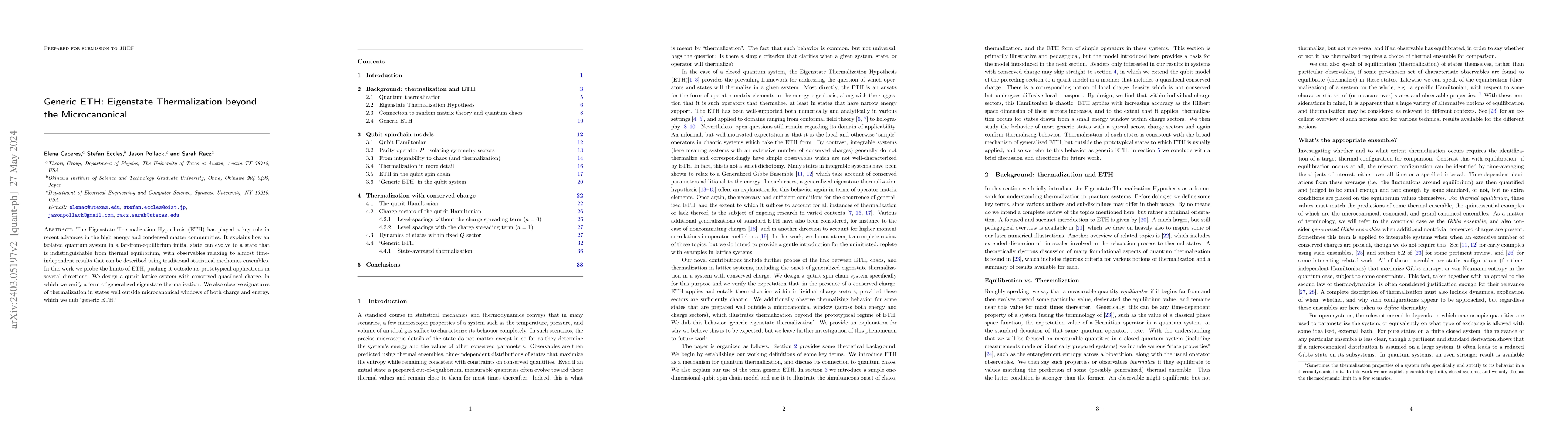 Thumbnail for Generic ETH: Eigenstate Thermalization beyond the Microcanonical
