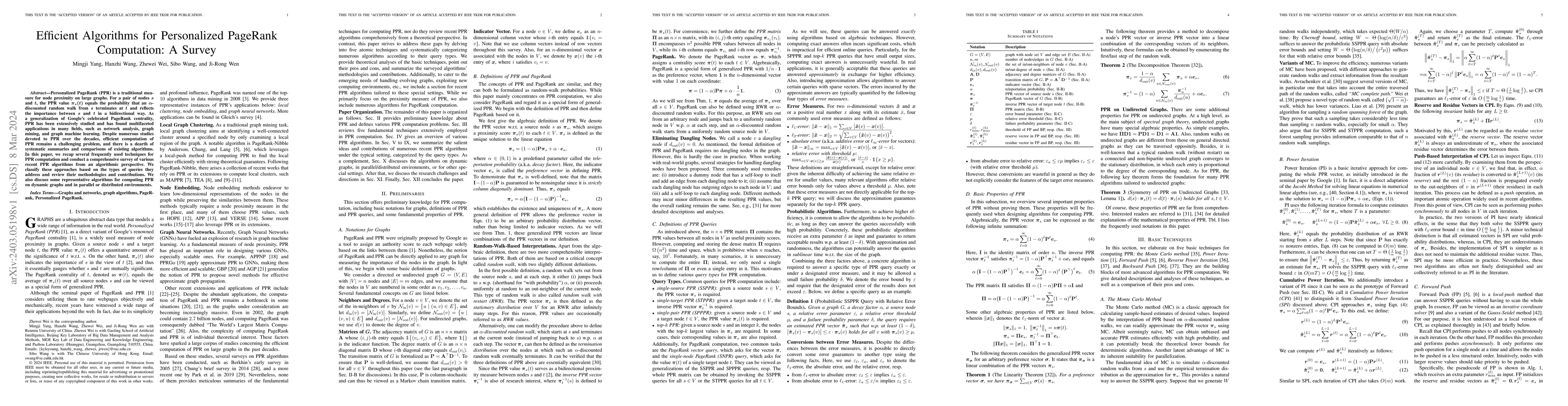 Thumbnail for Efficient Algorithms for Personalized PageRank Computation: A Survey