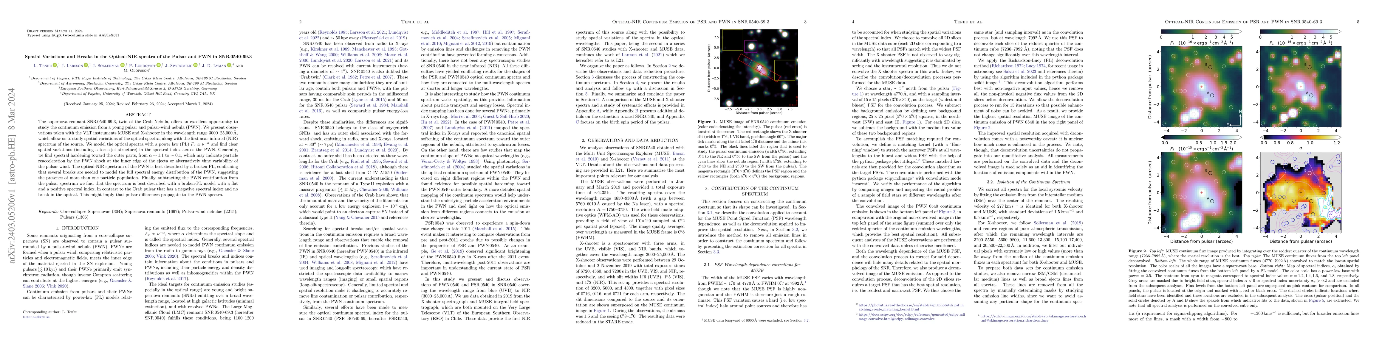 Thumbnail for Spatial Variations and Breaks in the Optical-NIR spectra of the Pulsar
  and PWN in SNR 0540-69.3