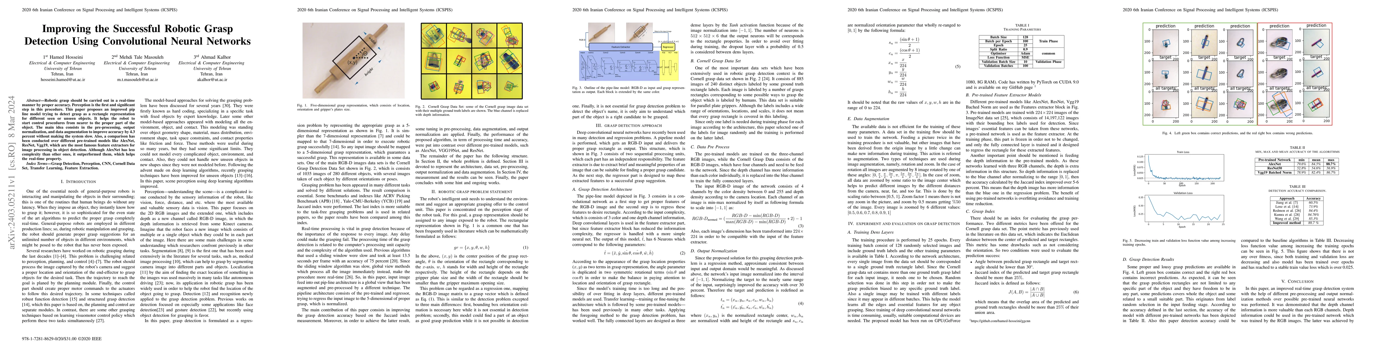 Thumbnail for Improving the Successful Robotic Grasp Detection Using Convolutional
  Neural Networks