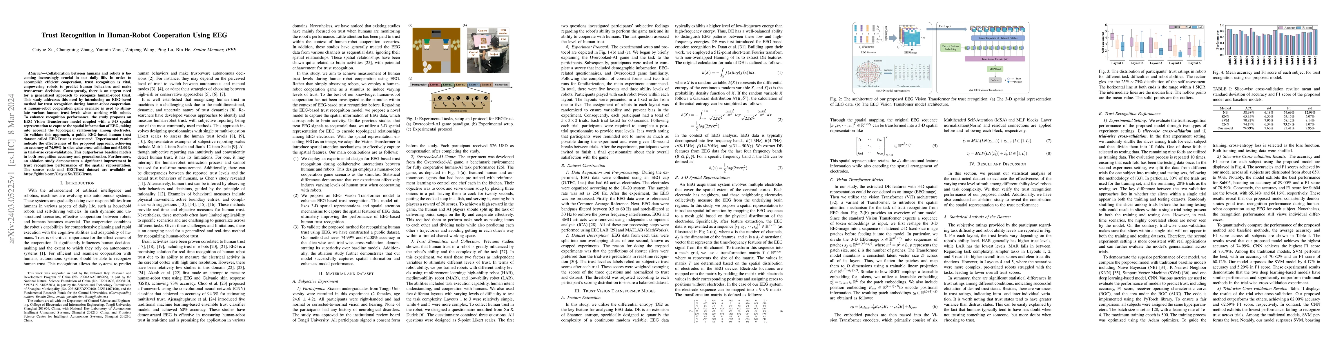 Thumbnail for Trust Recognition in Human-Robot Cooperation Using EEG