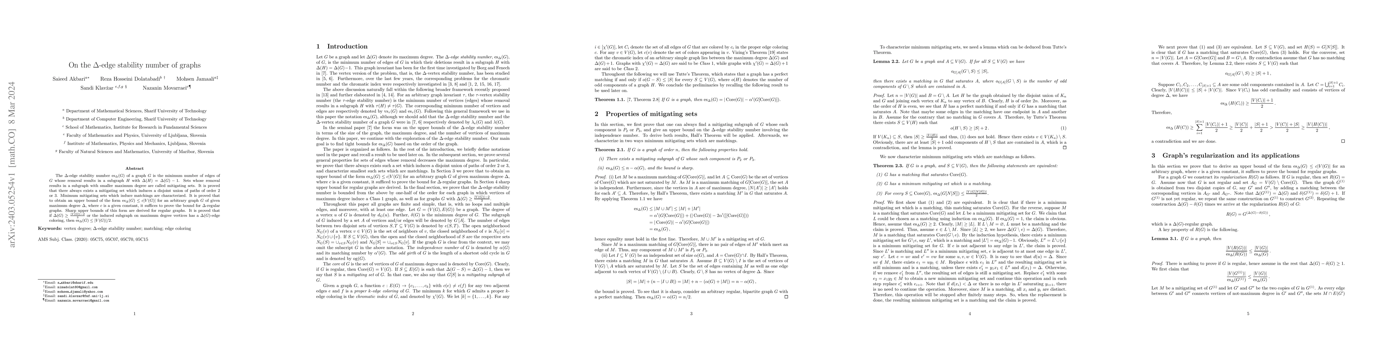 Thumbnail for On the $\Delta$-edge stability number of graphs