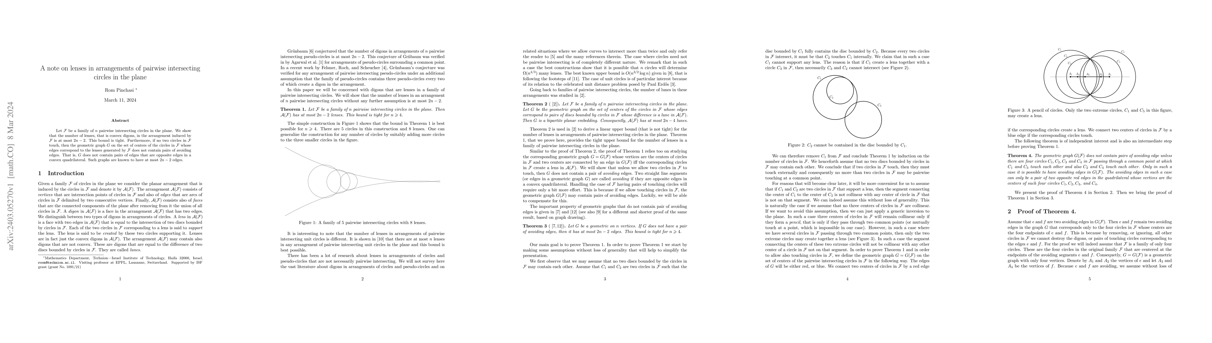 Thumbnail for A note on lenses in arrangements of pairwise intersecting circles in the
  plane