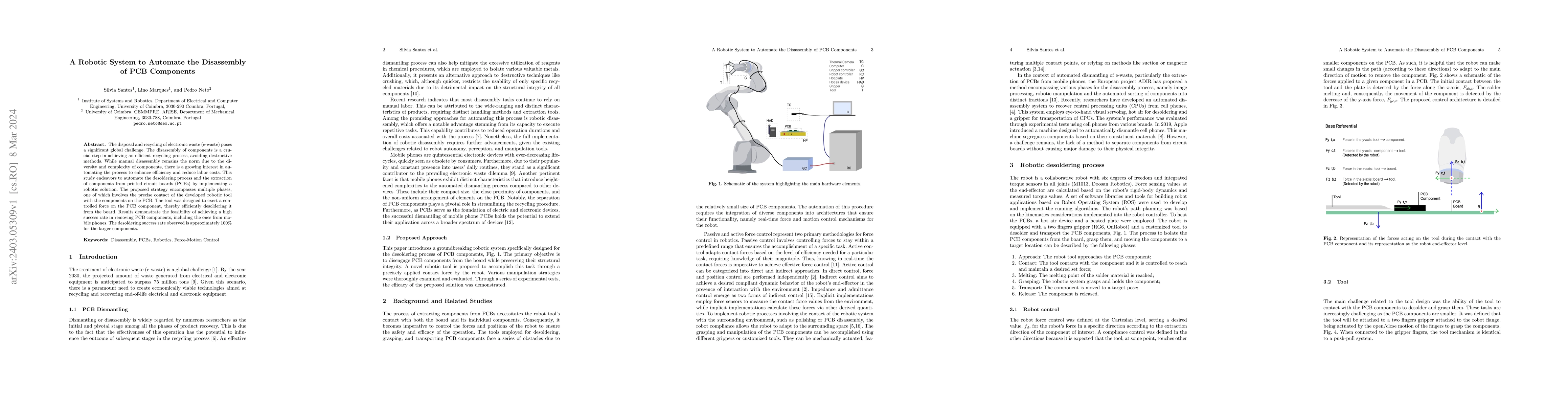 Thumbnail for An in-Contact Robotic System for the Process of Desoldering PCB
  Components