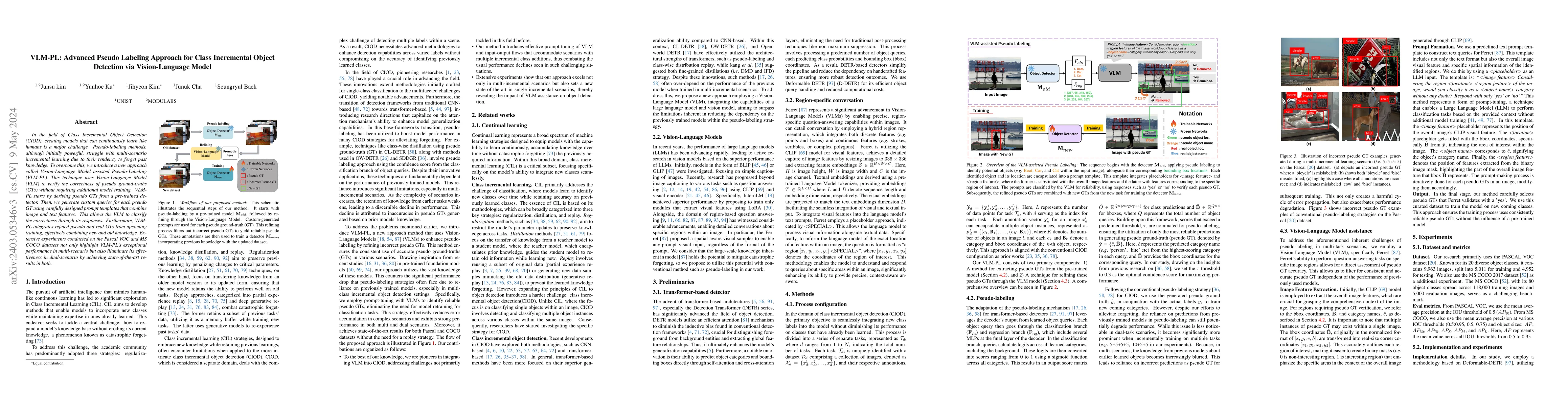 Thumbnail for VLM-PL: Advanced Pseudo Labeling Approach for Class Incremental Object
  Detection via Vision-Language Model