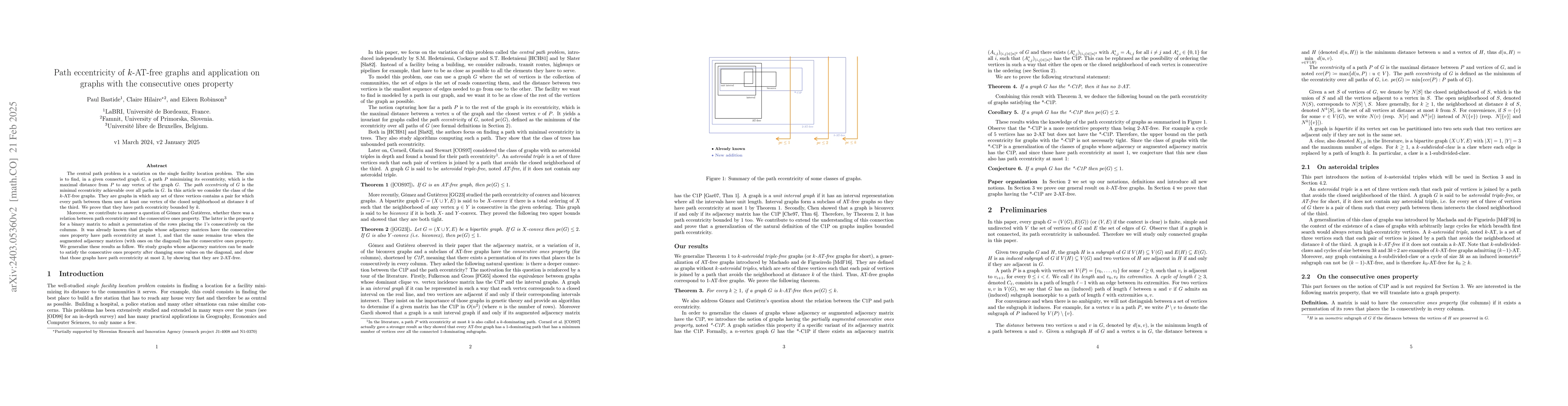 Thumbnail for Path eccentricity of $k$-AT-free graphs and application on graphs with
  the consecutive ones property