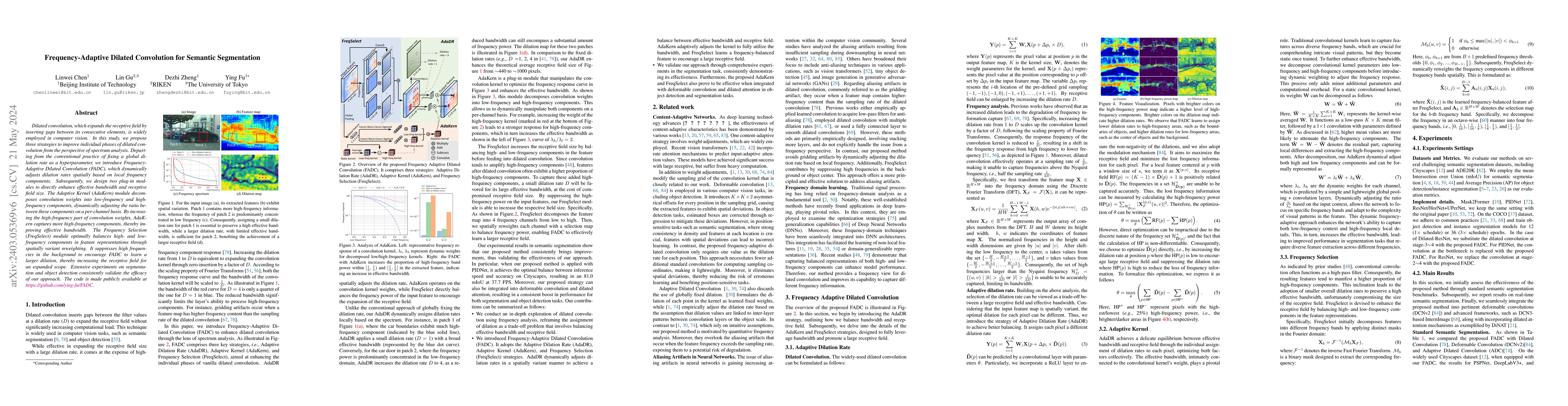Thumbnail for Frequency-Adaptive Dilated Convolution for Semantic Segmentation